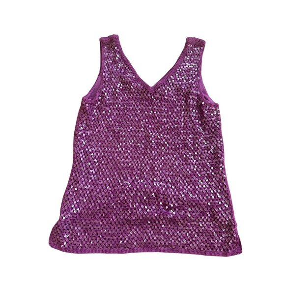 SIGRID OLSEN Purple Sequin Tank Top Size Small - Picture 6 of 7